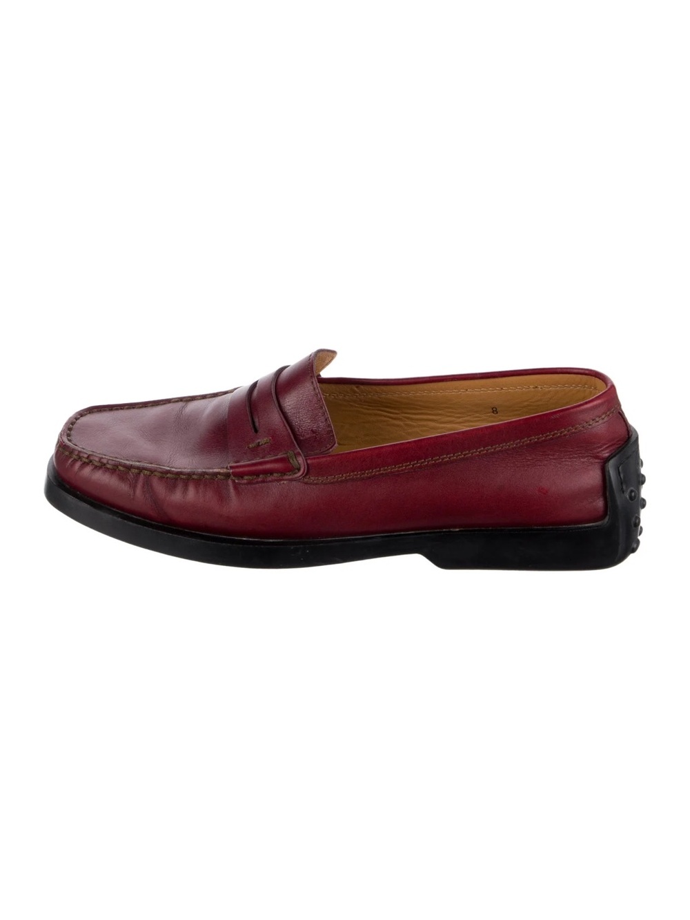 Tod’s light burgundy leather driving loafers sz 9